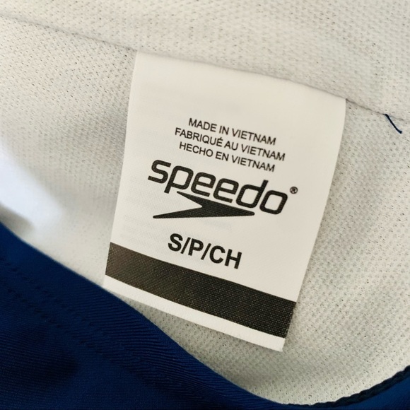 SPEEDO one piece halter swimsuit women blue minimalist beach padded size S - Picture 4 of 8